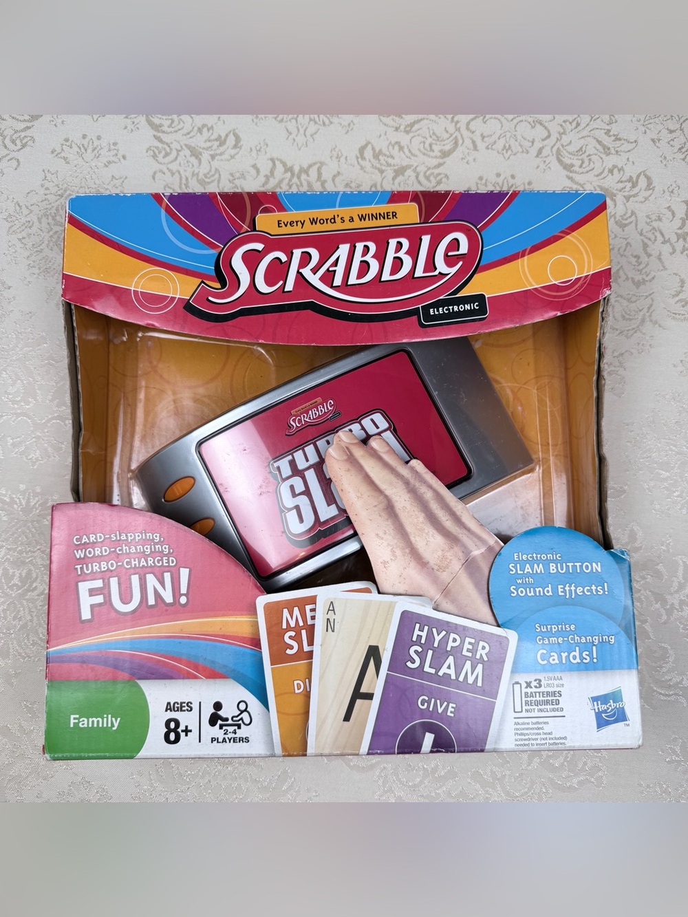 Hasbro Scrabble Turbo Slam Game - NIB, Family Game Night